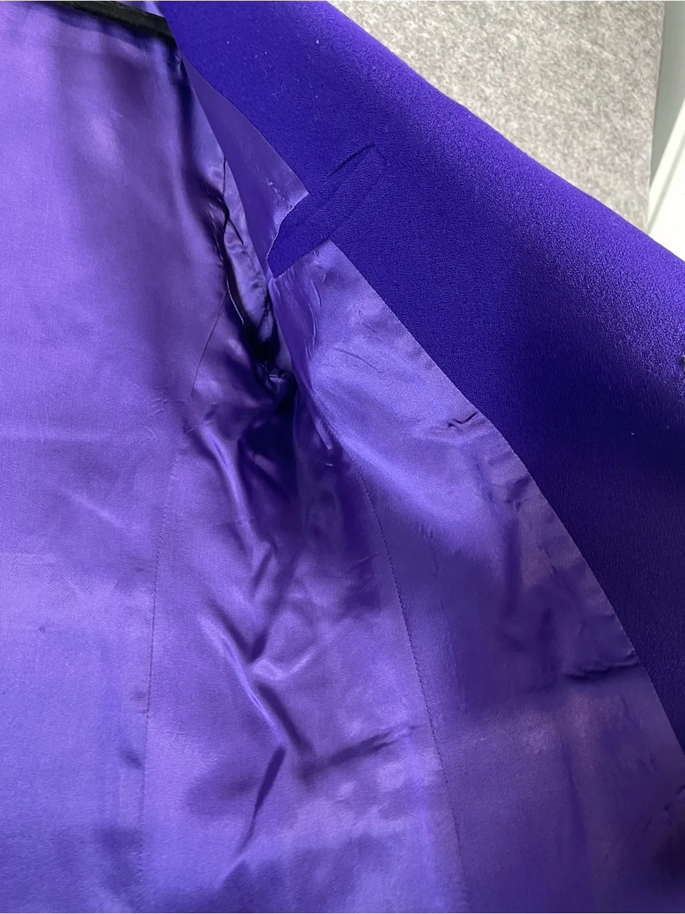 Don Vito Purple Wool Blazer Jacket Vintage Minimalist Career Chic Size 4 Office - Picture 13 of 16